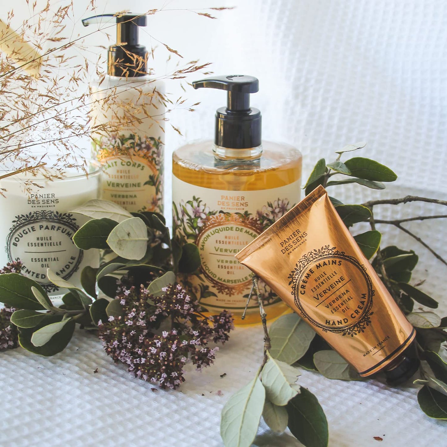 Panier des Sens - Hand Cream for Dry Cracked Hands - Verbena Hand Lotion with Shea Butter & Olive Oil - Vitamin E Skin Moisturizer with 97% Natural Ingredients - Made in France, 2.5 fl oz