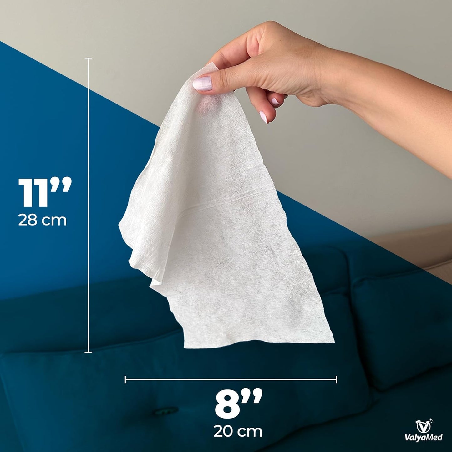 XL Body Wipes for Adults and Elderly - Alcohol-Free Incontinence Wipes, Paraben-Free, Fragrance-Free, With Vitamin E and Provitamin B5 - 11'' x 8'' (96 Count - Single Pack)