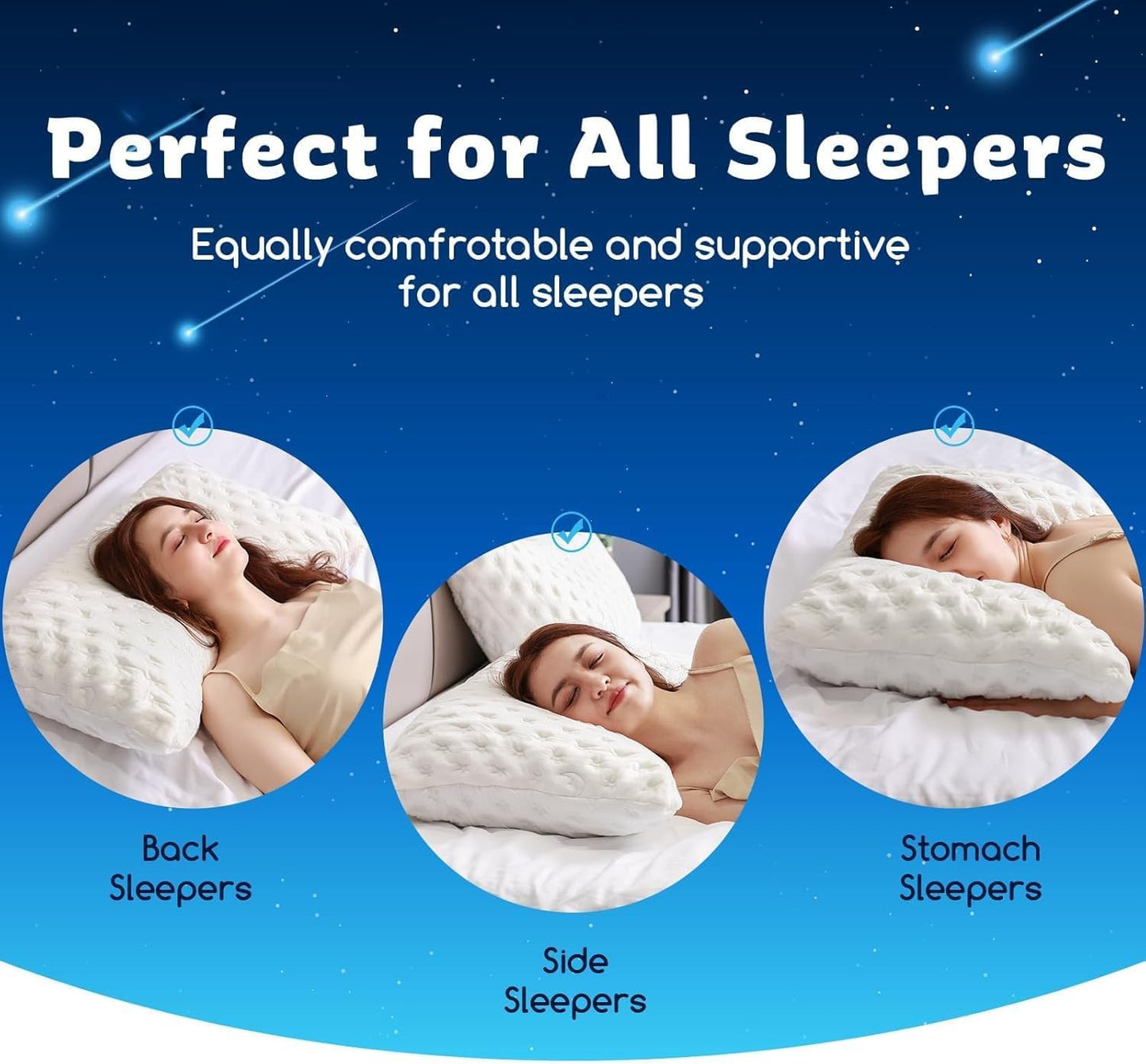 Cooling Side Sleeper Pillow for Neck and Shoulder Pain, Luxury Shredded Memory Foam Curved Bed Pillows for Sleeping Set of 1- Adjustable Standard Size- Washable Cover Original White