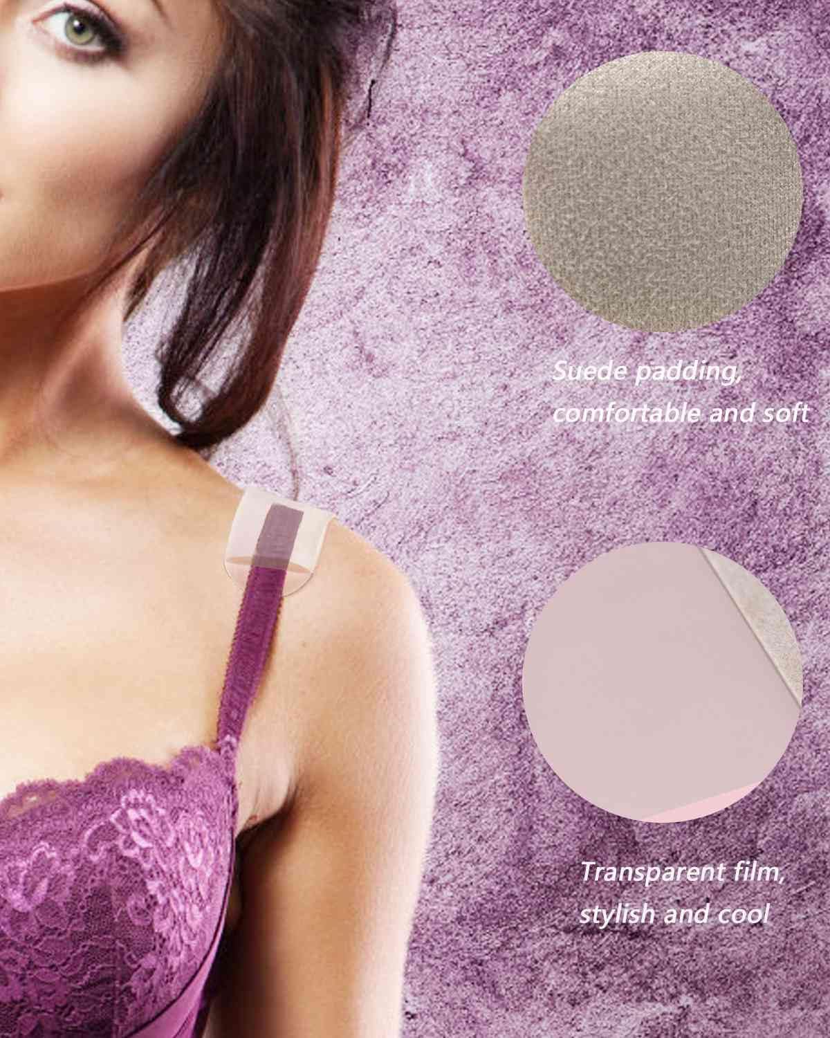 Bra Strap Cushion Fabric, BUMOVE Disposable Comfort Bra Shoulder Strap Cushion, No More Dents or Bruises from Your Bra Straps (Nude 20P)