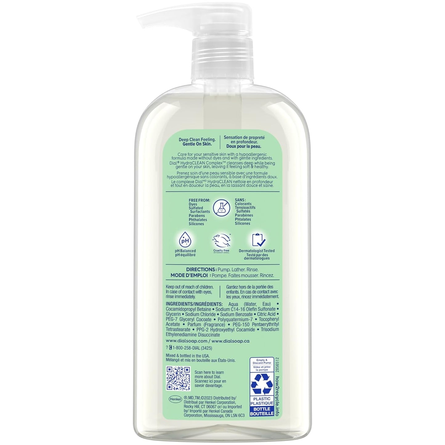Dial Body Wash, Healthy & Sensitive Aloe Scent, 23 fl oz, Pack of 3