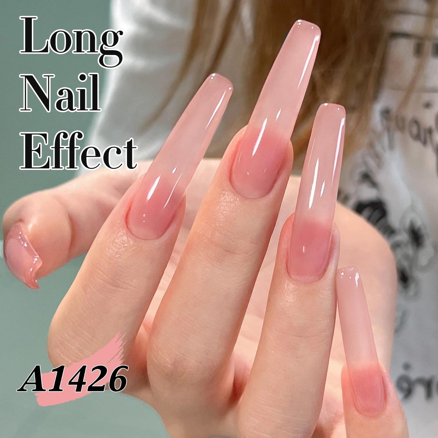 Double Rhythm Gel Nail Polish Set of 6 Colors Baby Light Pastel Milky Nail Polish Starter Kit Art DIY Salon Home (Jelly Sheer Nude Pink White,Kit 36)