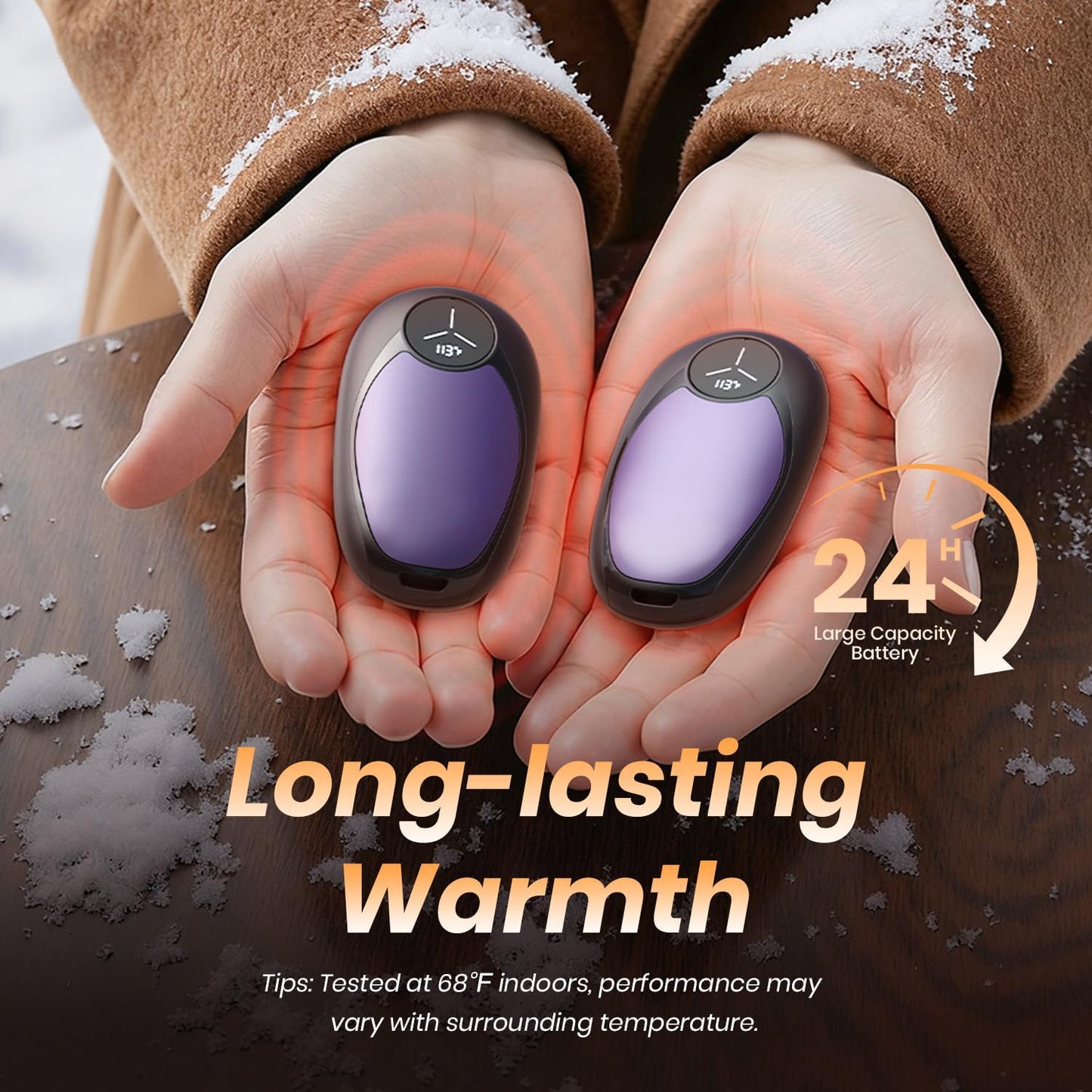 Hand Warmers Rechargeable 2 Pack Electric Hand Warmer Magnetic, Ultrathin Portable Handwarmers Gifts for Men Women Christmas Hiking Golf Hunting Accessories (Black)