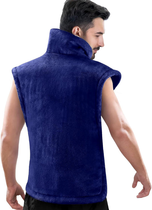 RENPHO King Size Heating Pad for Back Pain Relief, Birthday Christmas Gifts for Men Women, Stocking Stuffers, FSA Eligible, 24"x37" XL Large Heat Pad for Neck and Shoulders, ETL Certified, Dark Blue