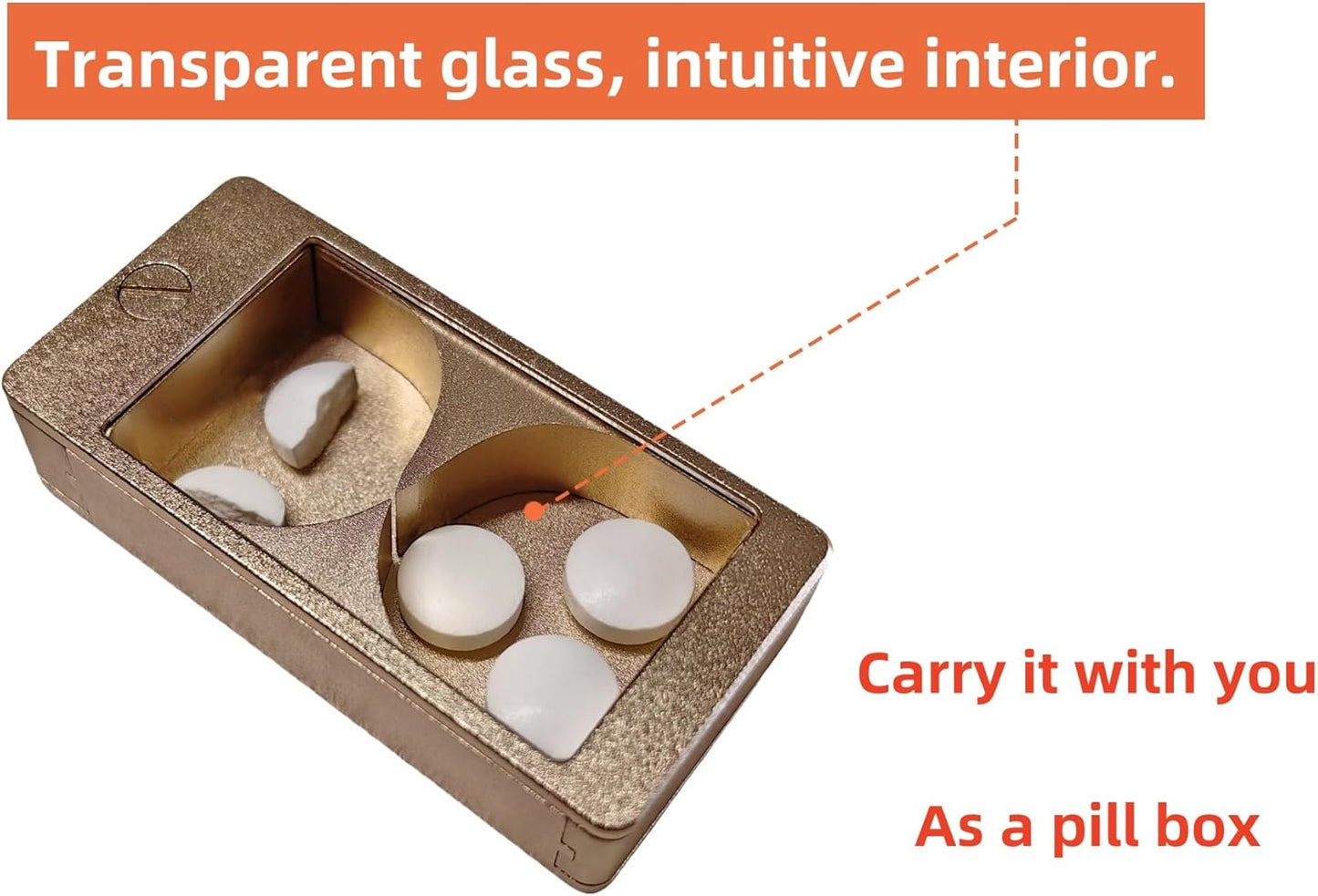 Professional Pill Cutter and Splitter - Precision Aluminum Slicer for Small Large and Tiny Tablets Best Cortador for Accurate Medicine and Vitamin Dosing Ideal Tablet Splitters for Pastillas (Gold)