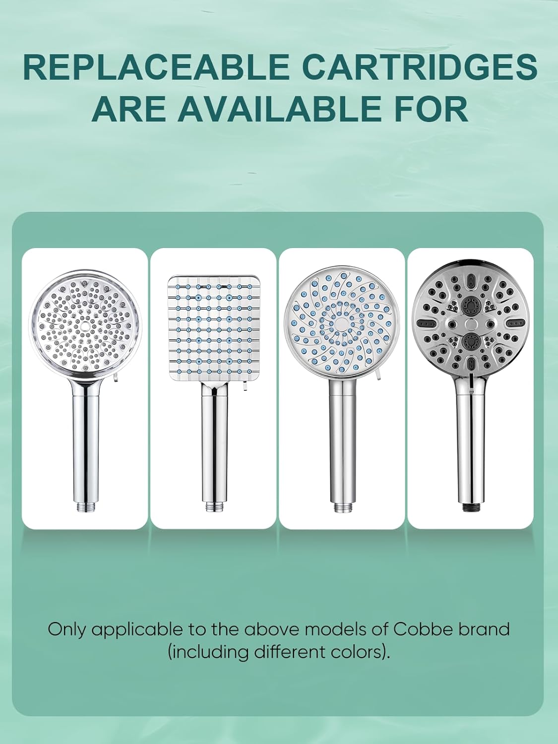 Cobbe 2 Pack Replacement Filters for Handheld Shower Head - Water Softener Filters Beads for Hard Water - Remove Chlorine - Reduces Dry Itchy Skin