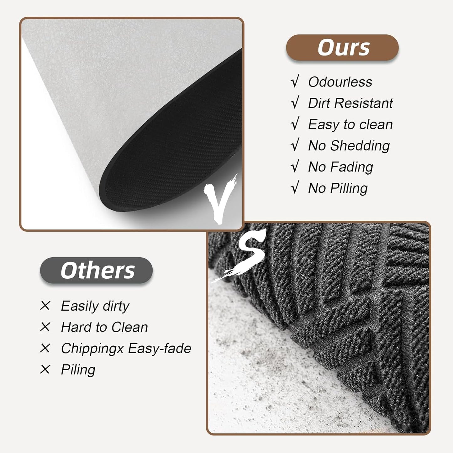 Diatomaceous earth bath mat Bathroom Rugs Sets 3 Piece Super Absorbent Quick Dry Bath Mats, Rubber Non Slip Shower Mat and Toilet Mat U Shape, Shower Rug for in Front of Bathtub Shower, Grey