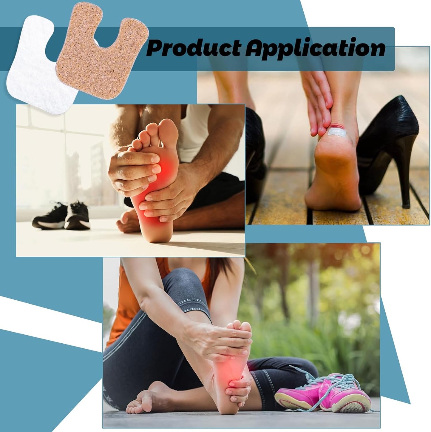 36 Unisex Beige Felt Forefoot Pads, U-Shaped, 0.2 Inch Thick, Pain Relief, Callus Protection, Fits Most Feet