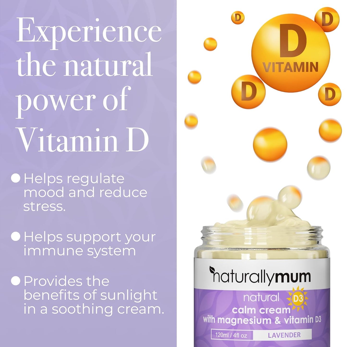 Magnesium Cream with Vitamin D3 [4 Fl Oz] - Magnesium and VIT D Lotion - Turmeric & Arnica Calm Cream - Magnesium and VIT D3 - Lavender
