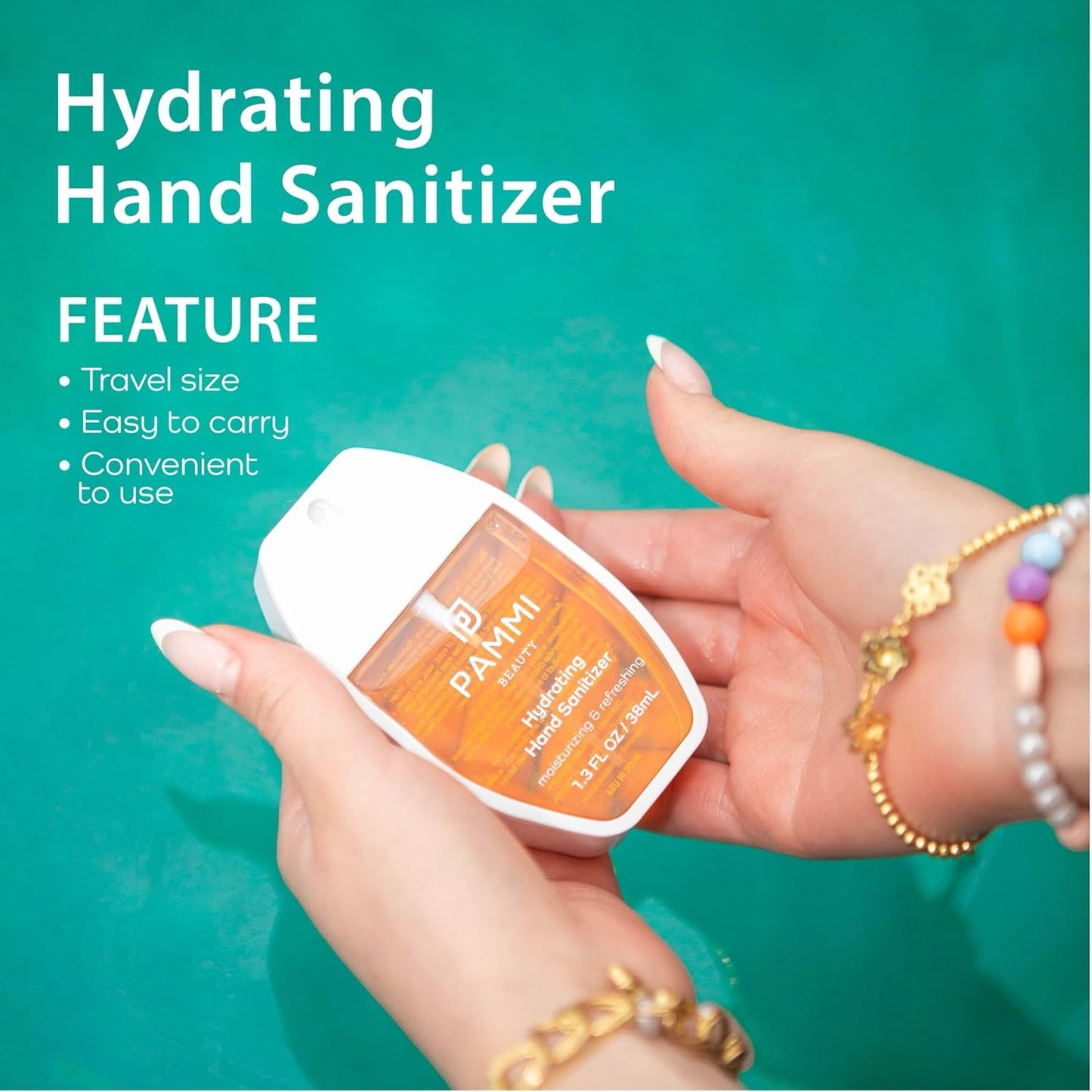 PAMMI Power Mist Hydrating Hand Sanitizer Spray, Portable Travel Size Pocket Hand Sanitizer, Scented Handsanitizer Mini Spray For Car - 600 Sprays (2 Packs (Mango))