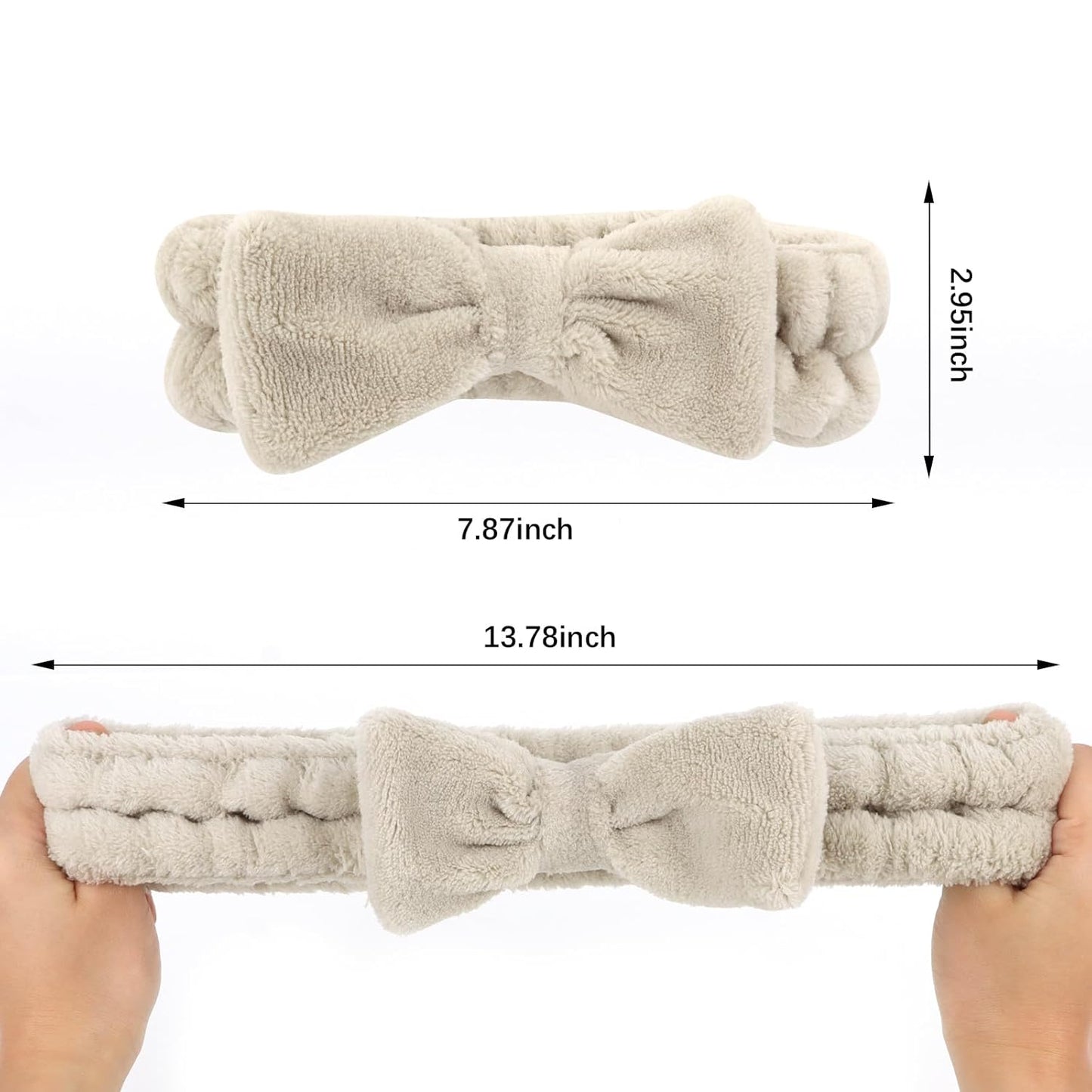 CIEHER Spa Headbands - 8 Pcs Bachelorette Party Favors, Bride & Bridesmaid White & Light Coffee Spa Headbands