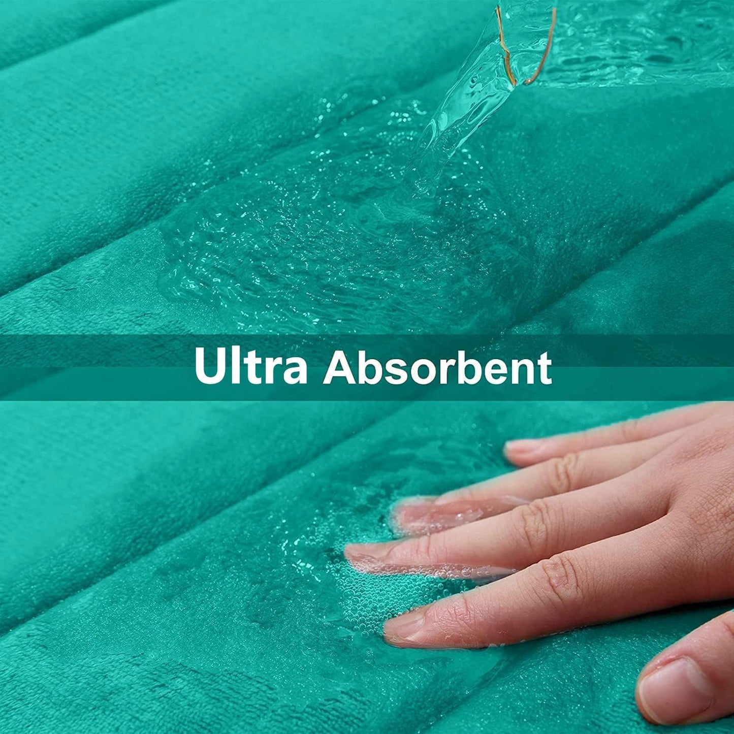 Buganda Memory Foam Bath Mat, 70" x 24", Ultra Soft and Non-Slip Bathroom Rugs, Water Absorbent and Machine Washable Bath Rug Runner for Bathroom, Shower, and Tub, Teal