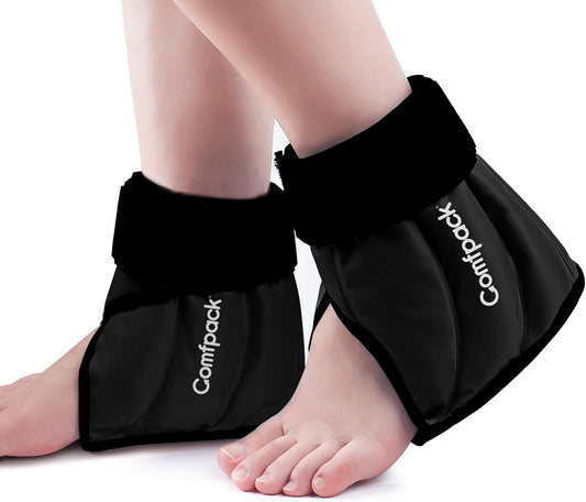Ankle Ice Pack Wrap Heel Ice Pack for Pain Relief, Hot Cold Therapy Cold Pack for Plantar Fasciitis, Achilles Tendonitis, Ankle Sprain, Foot Pain, 2Packs