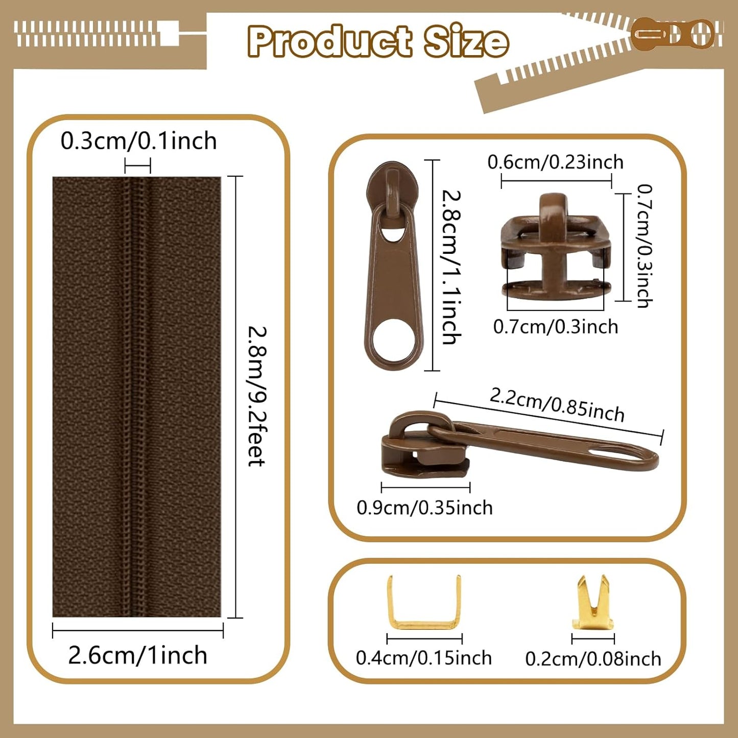 DOITEM 24 Yards 8 Pieces Sewing Zippers #3 Nylon Coil Zippers Assorted Zipper for Sewing with 32 Zipper Sliders for DIY Tailor Sewing Crafts Supplies, 8 Color