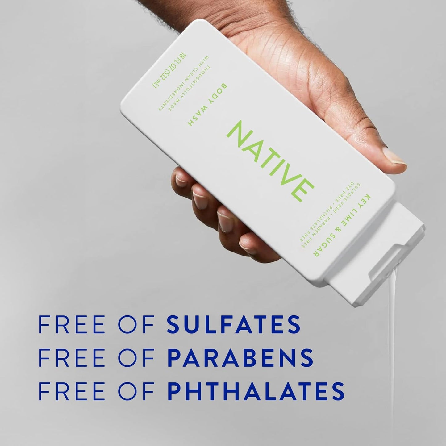 Native Body Wash Contains Naturally Derived Ingredients | For Women & Men, Sulfate, Paraben, & Dye Free Leaving Skin Soft and Hydrating |Aloe & Green Tea 18 oz - 2 Pk