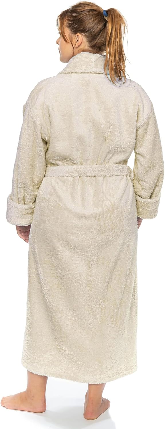 Classic Turkish Towels CTT Premium 100% Turkish Cotton Terry Cloth Bath Robe for Women & Men, Soft & Plush Long Unisex Robe