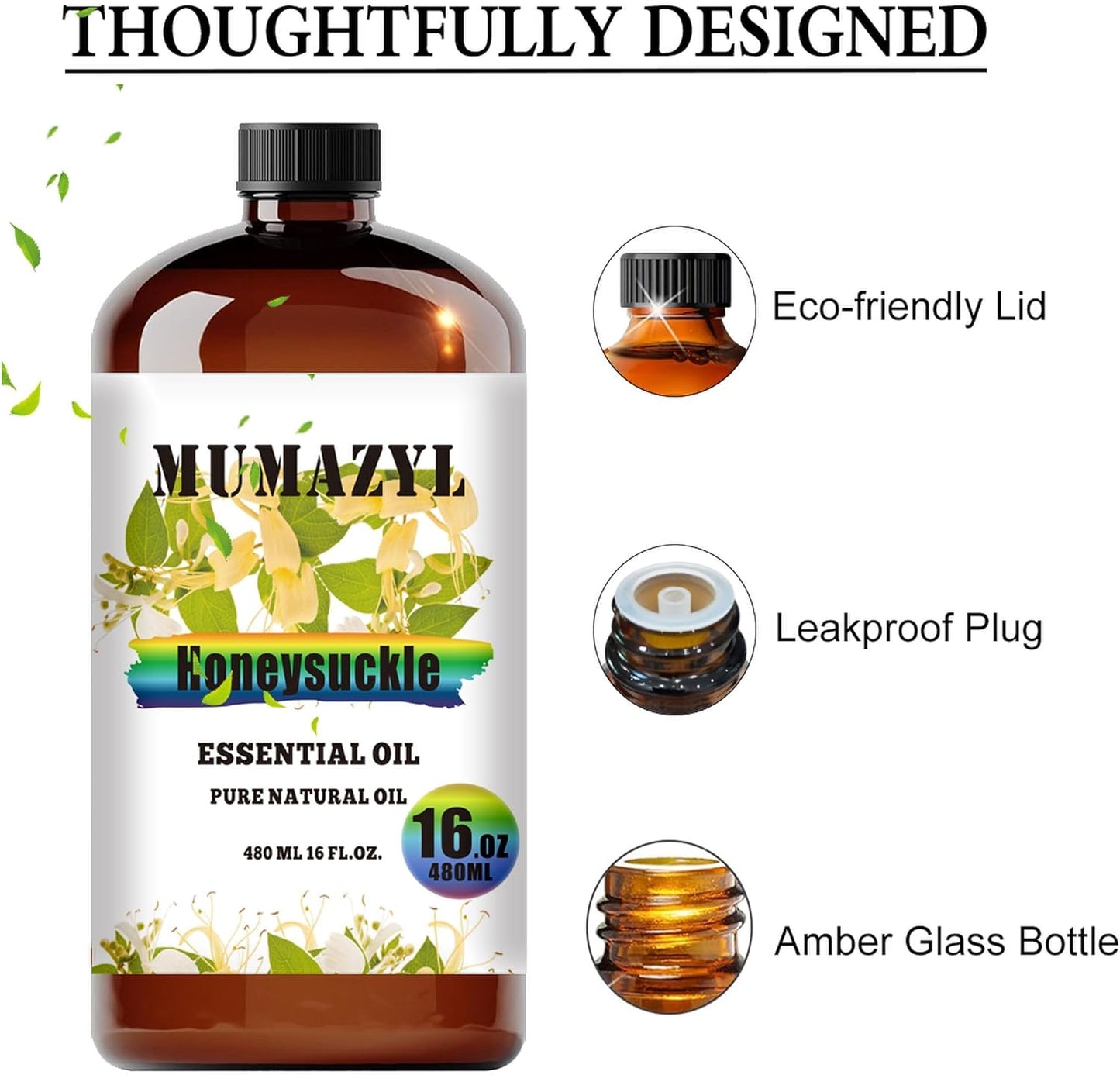 Honeysuckle Essential Oil, Honeysuckle Oil 16 Fl Oz 480ML for Diffuser Humidifier Yoga Cleaning DIY Candle Soap Making Essential Oils