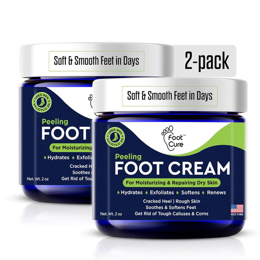 Tea Tree Oil Foot Cream - Moisturizing Athletes Foot Care For Dry Cracked Feet Cream - Heel & Callus Removal, Toenail Treatment, Itchiness Relief - Made in USA Foot Cream, 2 Ounce Pack of 2