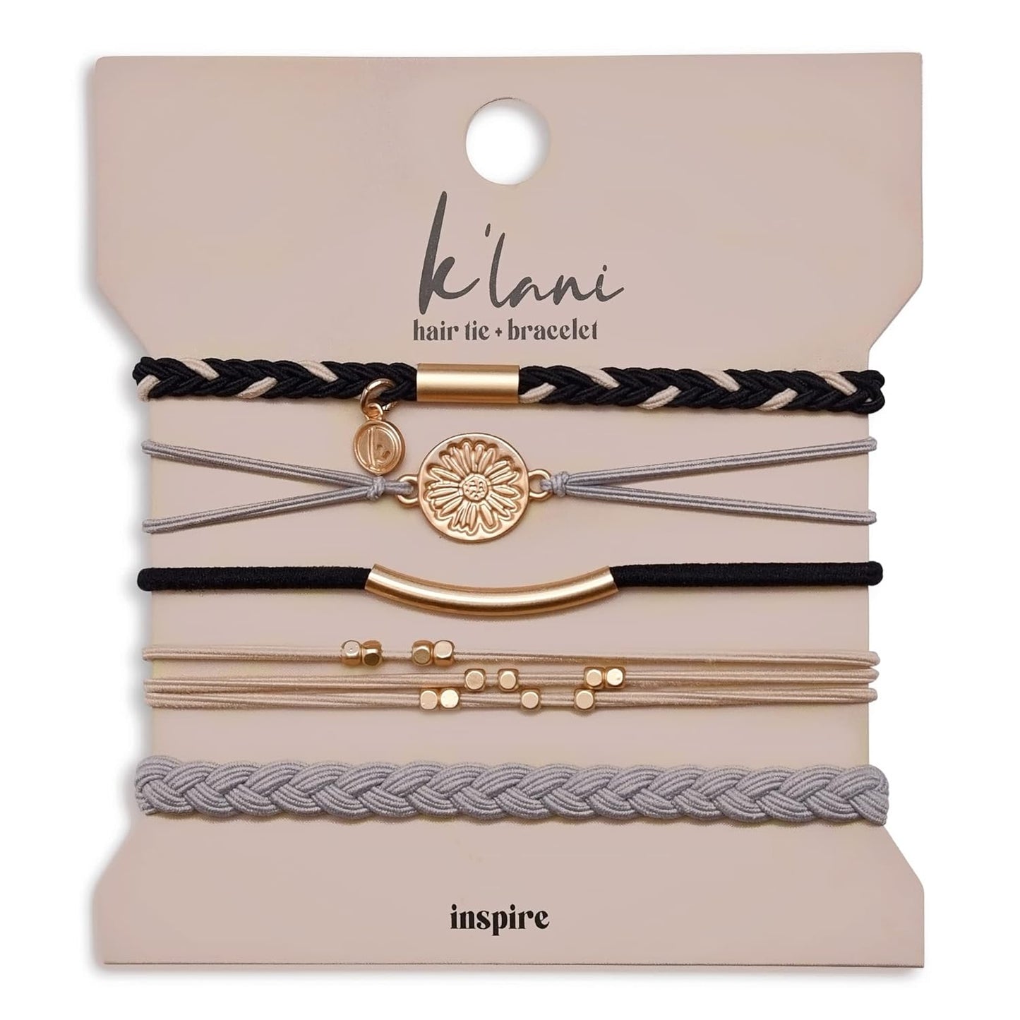 K'lani Hair Tie Bracelets for Women - Elastic Hair Bands That Double as Stylish Jewelry - Inspire - Medium