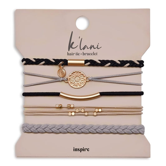K'lani Hair Tie Bracelets for Women - Elastic Hair Bands That Double as Stylish Jewelry - Inspire - Medium