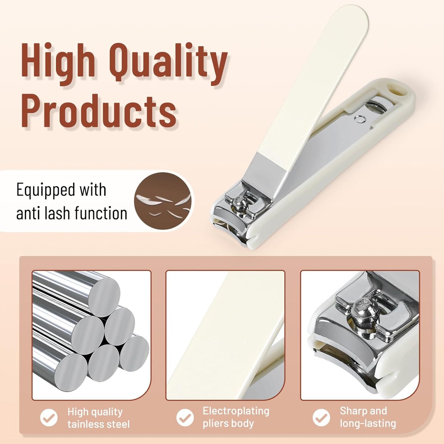 Nail Clippers Set 7 Pieces Stainless Steel Professional Grooming Kits, Fingernail and Toenail Clipper Cutters with Luxurious Travel Case Nail Care Tools Manicure Pedicure Kit