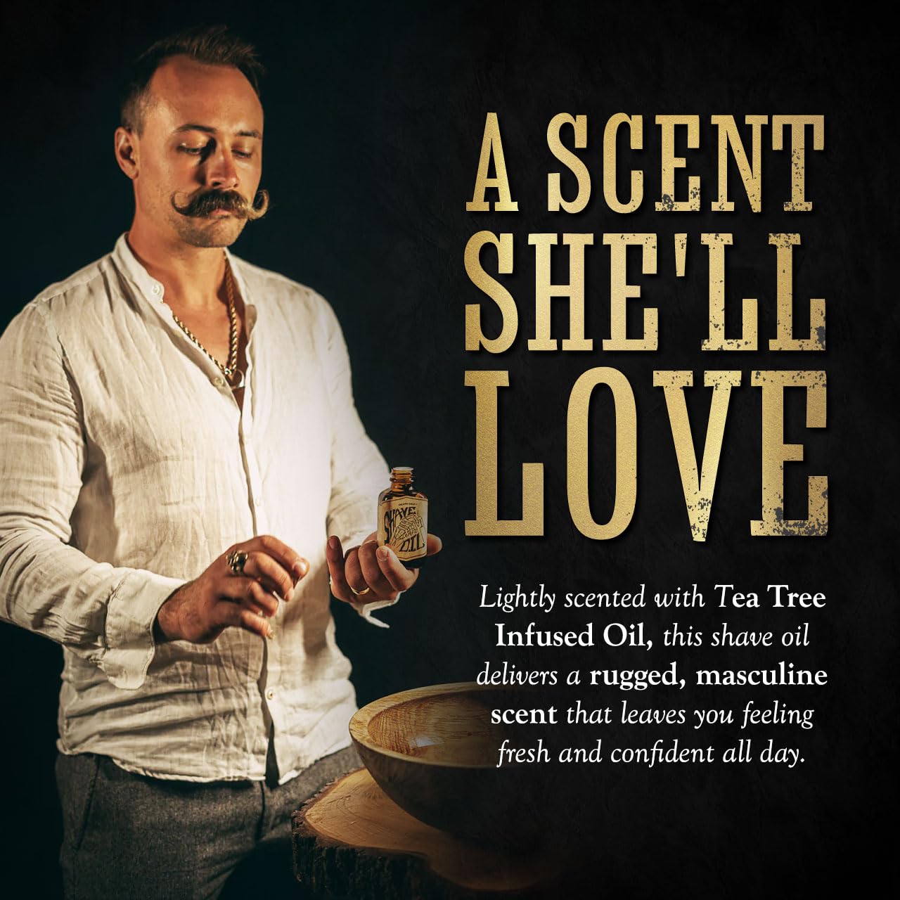 Shave Oil Tea Tree Pre-shave Soften Bristles | For All Natural Razor Glide | Preshave During & AfterShave To Soothe & Soften Skin & Facial Hair by Death Grip | 3oz Bottle | Made In The USA