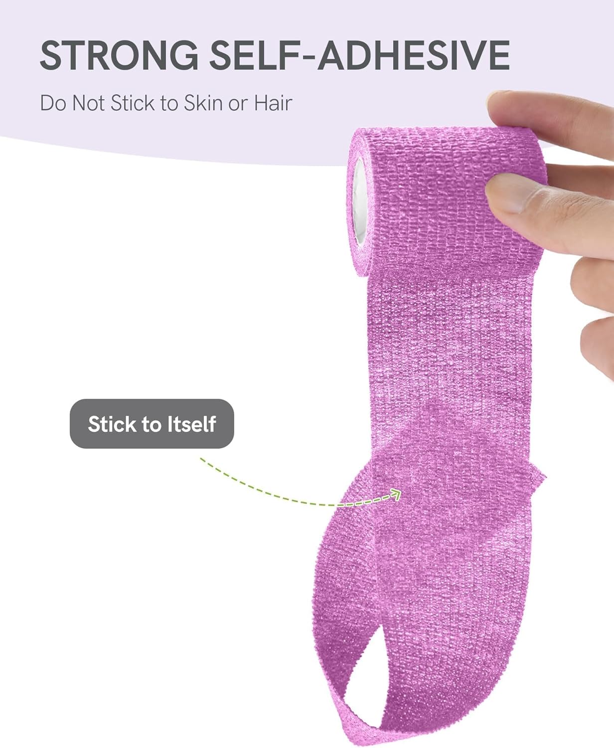 FriCARE Self Adhesive Bandage Wrap, Medical Tape in First Aid Kit, Cohesive Bandages for Wounds Sport Vet, FSA/HSA Eligible, 2 Inches X 5 Yards 6 Rolls, Fluorescent Purple