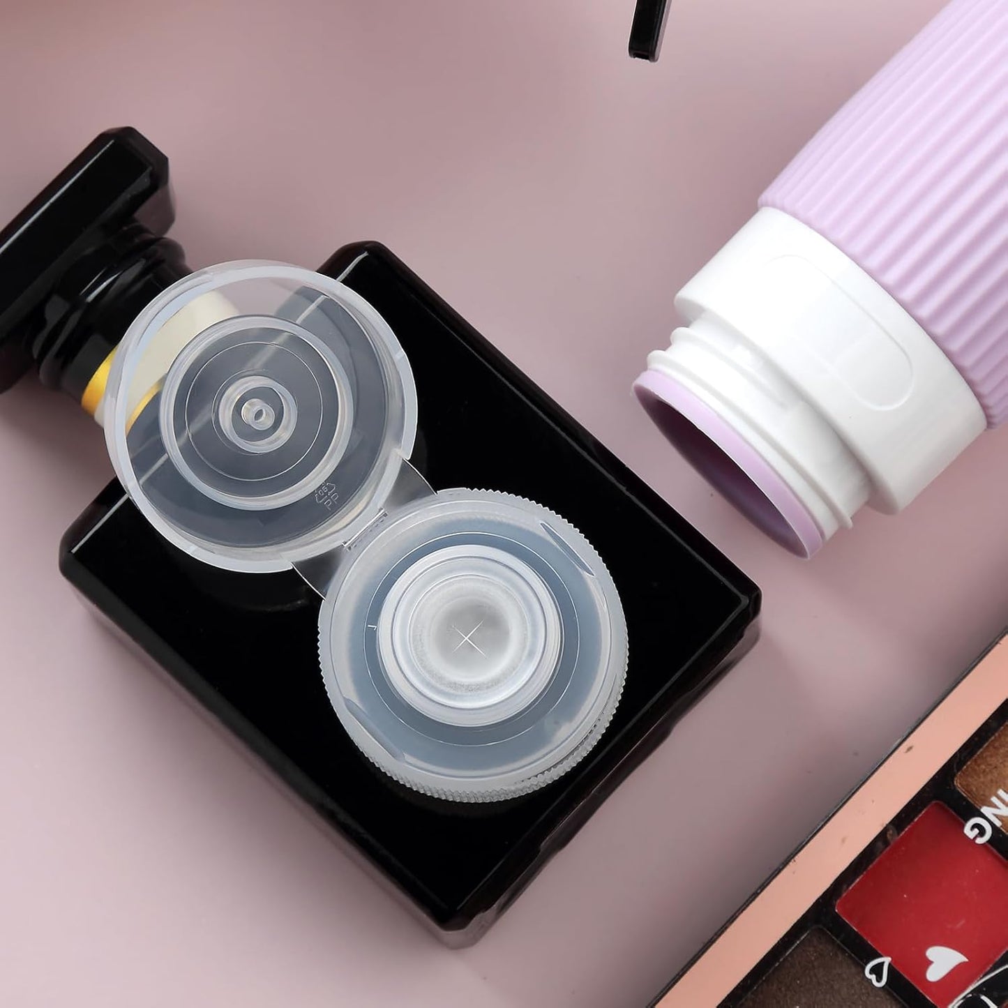 Travel Bottles for Toiletries, Tsa Approved 2oz Travel Bottles, BPA Free Leak Proof Travel Size Toiletry Containers, Refillable Travel Accessories with Toiletry Bag for Shampoo Liquid (4 Pack)