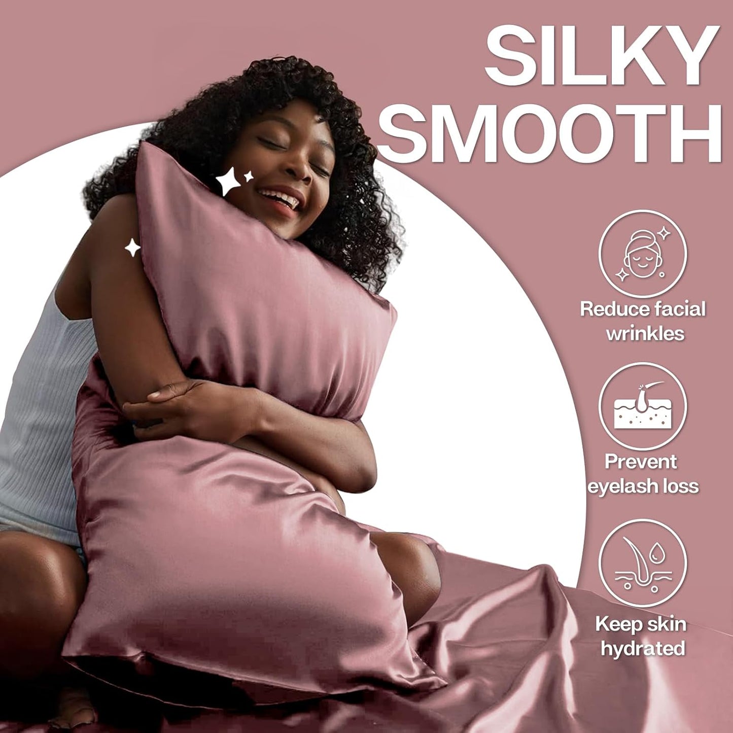 MR&HM Satin Pillowcase for Hair and Skin, Silk Satin Pillowcase 2 Pack, King Size Pillow Cases Set of 2, Silky Pillow Cover with Envelope Closure (20x40, Rose Taupe)