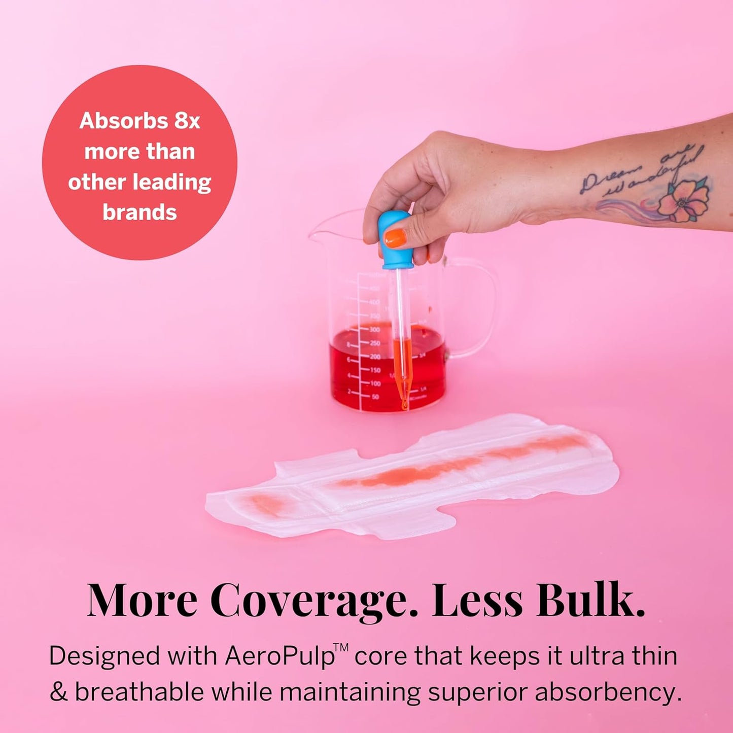 Pixie Organic Cotton Large Pads for Women - Extra Heavy Absorbency with Wings - Leak-Proof, Hypoallergenic & Unscented - Compostable, Biodegradable - 48 Count