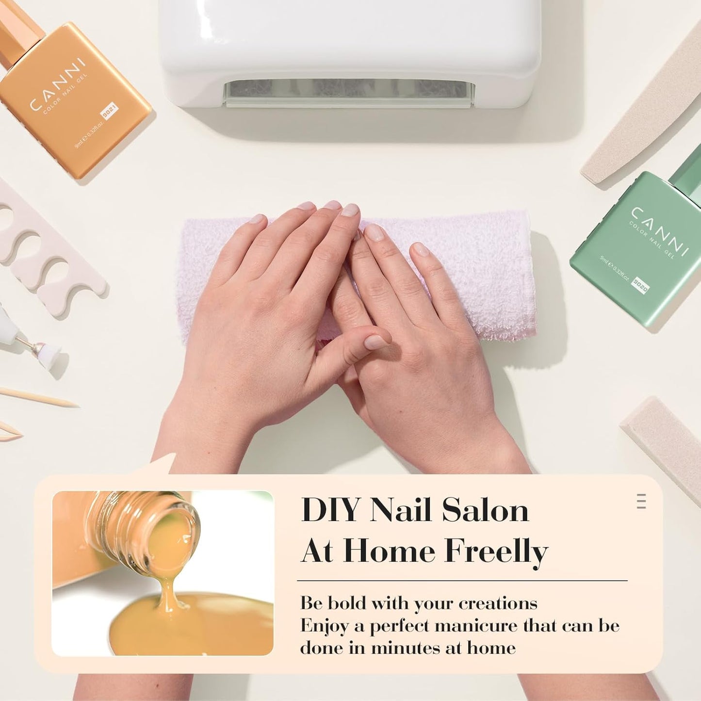 CANNI 6Pcs 9ml Pastel Gel Nail Polish Set- Yellow Green Blue Gel Polish Kit Candy Colors DIY at Home Salon Christmas New Year's Gifts for Girls