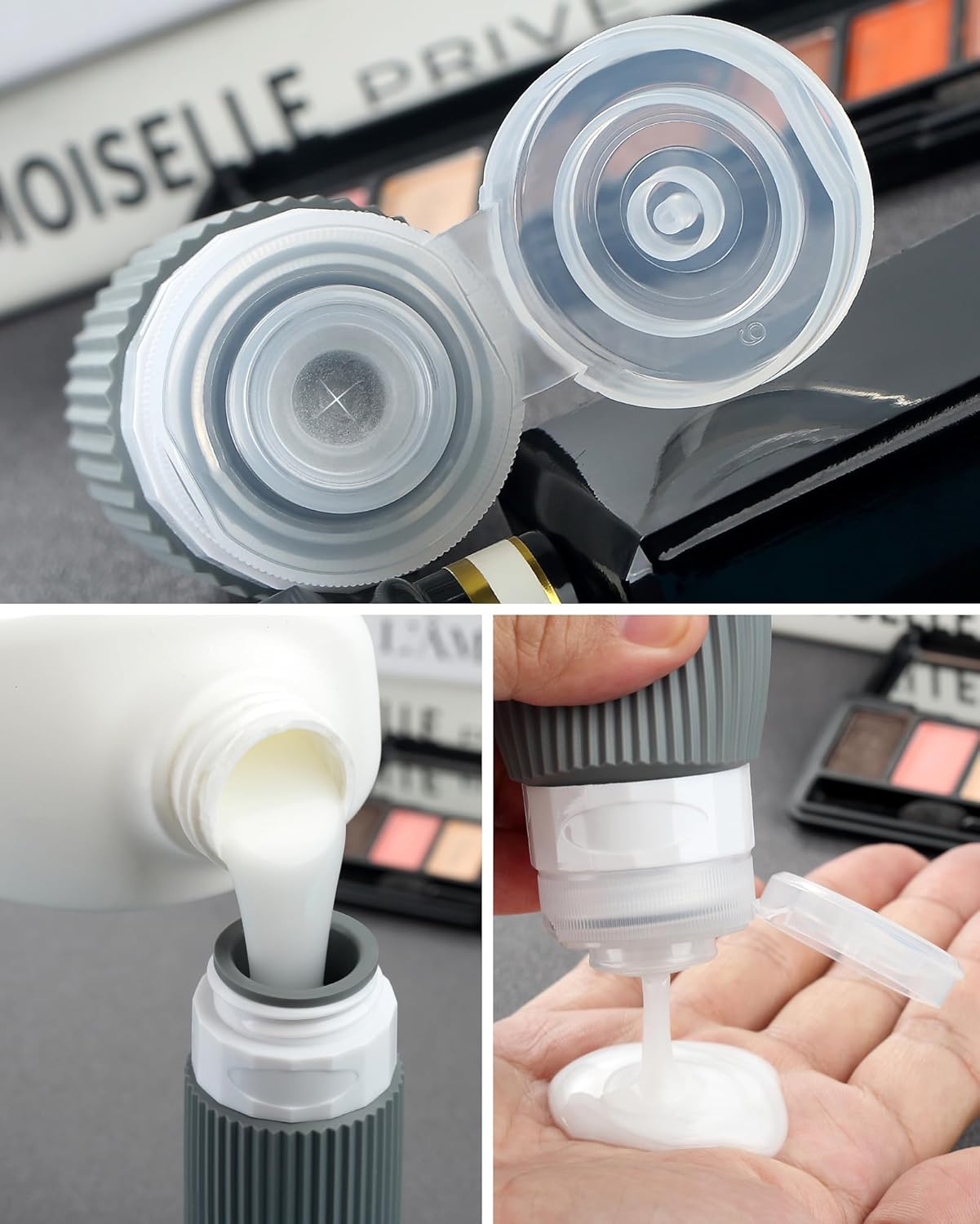 Travel Bottles - 8 Pack, TSA Approved Travel Size Toiletries, Leak Proof Silicone Squeezable Containers in Clear Bag