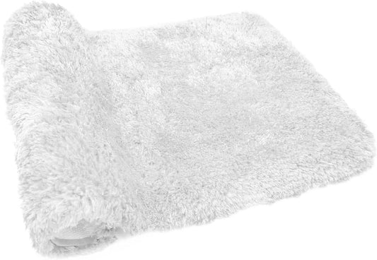 FIFU Bathroom Runner Rug 24" W x 48" L, Bath Mats for Bathroom, Bedroom & Kitchen, Non-Slip Rubber Latex Backing, Comfort & Soft Shower Bathmat & Carpet for Sink, Home & Hallways, White