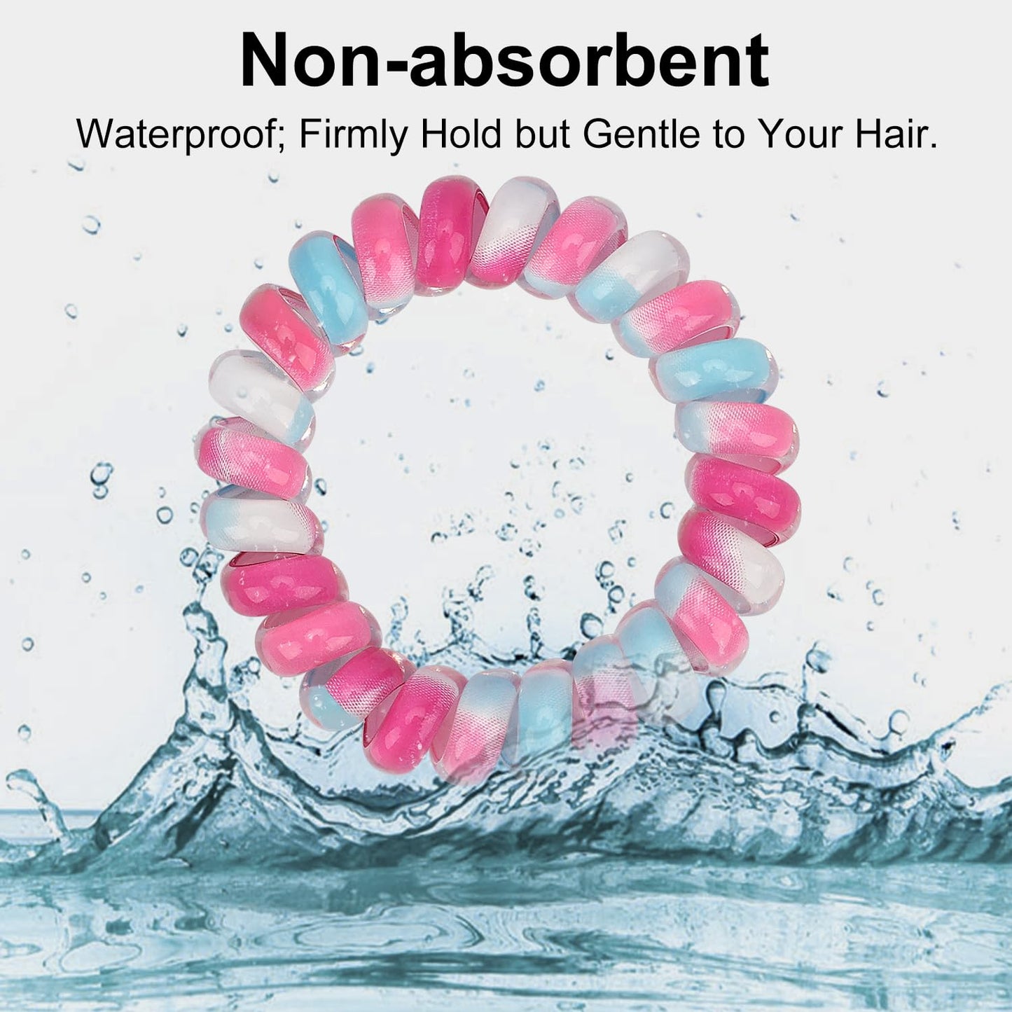 JessLab Spiral Hair Ties for Women, 10-Pack Traceless No-Damage Ponytail Holders, Coils Hair Bands for Girls, Assorted Colors