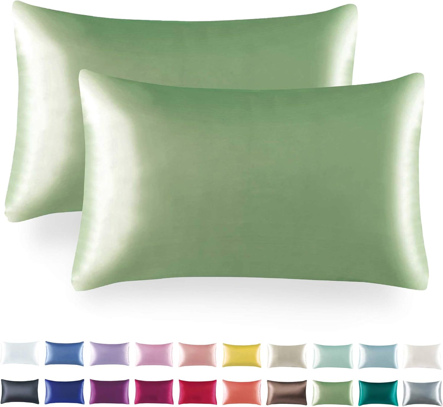 Tyfitb Satin Pillowcase Set for Hair & Skin Care – Cooling, Hypoallergenic, Anti-Frizz, Wrinkle-Free – Soft, Luxurious Pillowcases with Envelope Closure – 2-Pack, Queen Size 20x30, Gift-Ready