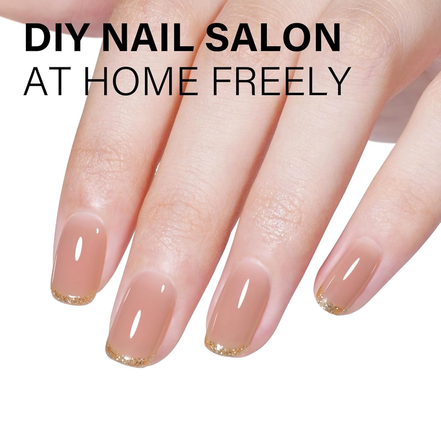 AILLSA Jelly Nude Gel Polish Dark Nude Gel Nail Polish Natural Translucent Nail Polish Soak Off U V Neutral Color Sheer Base Polish for Nail Art DIY French Manicure at Home 0.51 Fl Oz /GB55