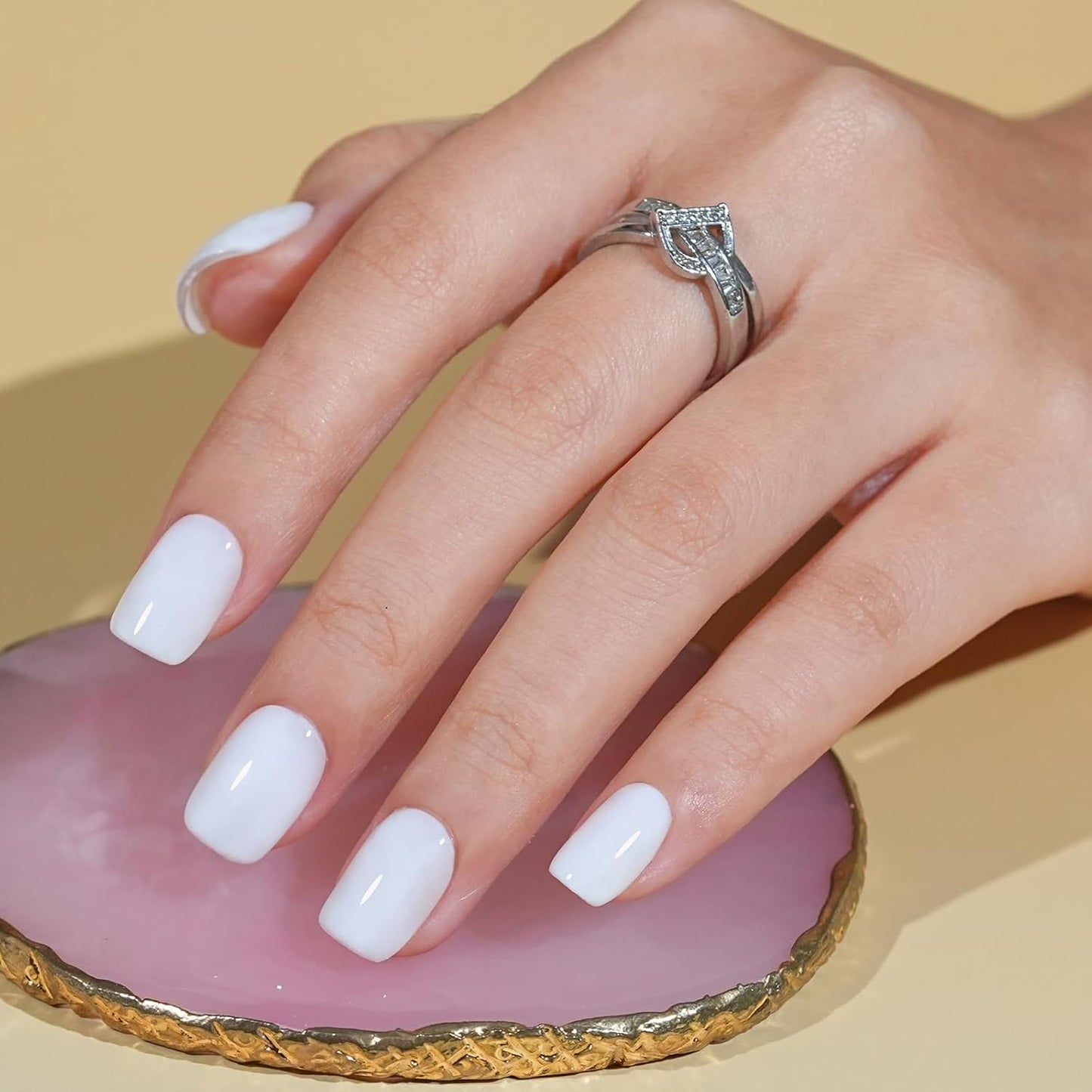 Jofay Fashion White Nail Polish, 10ml All-in-One Step Gel Polish Soak Off LED/UV Lamp DIY Salon Manicure at Home Long Lasting Glossy Finish Home Nail Salon Gift for Women & Girls (0.33 Fl Oz)