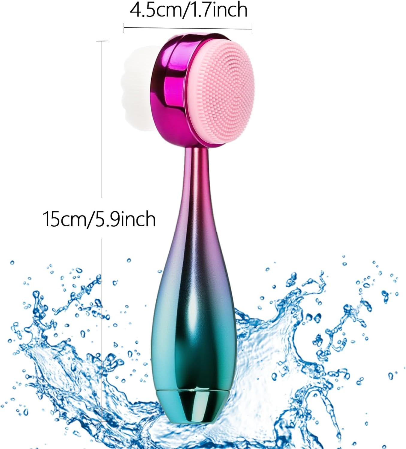 Face Brush 2 in 1, Facial Cleansing Brush Double Sides, Facial Exfoliation Scrub Brush Silicone Manual Face Scrubber Brush for Gentle Deep Pore Cleansing, Skincare (Green, 2 Pack)