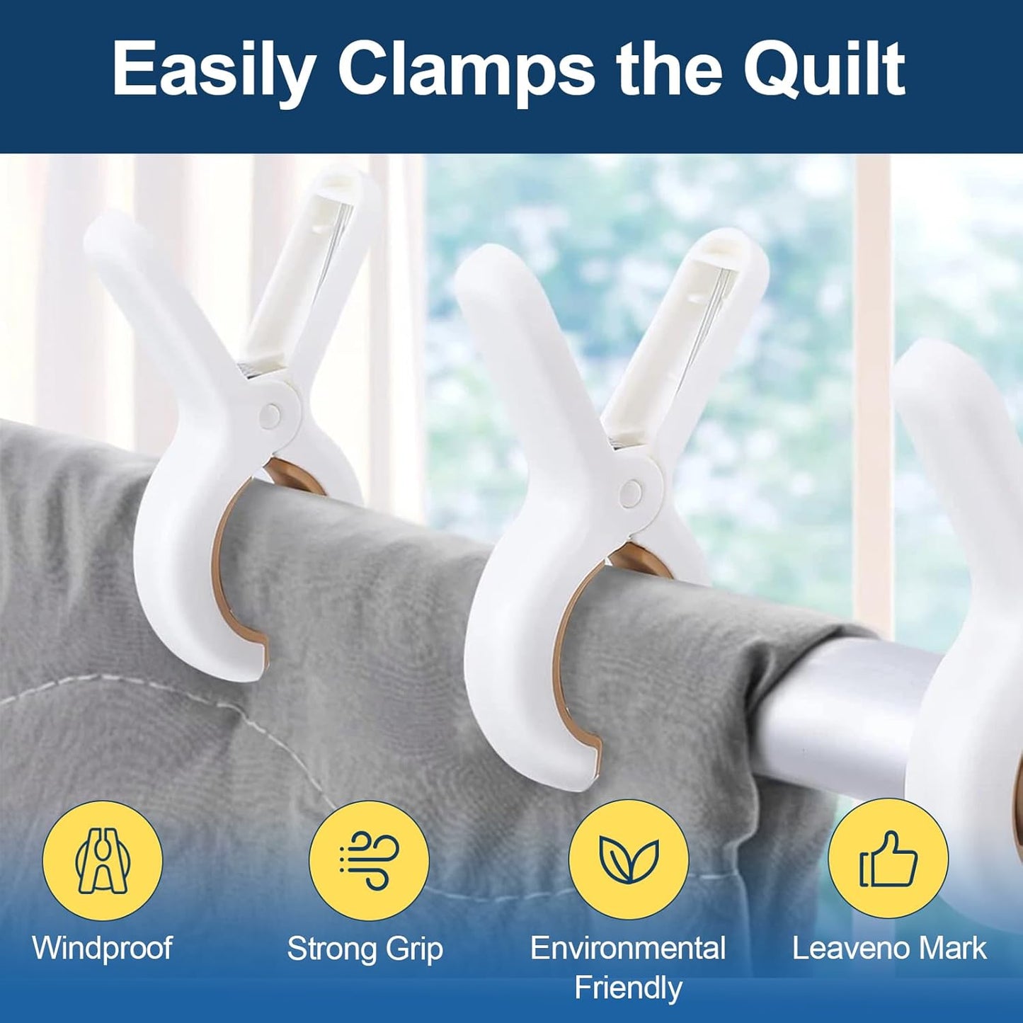 JINGIHE 20 Pack Beach Towel Clips, Heavy Duty Beach Towel Clips with Strong Anti-Rust Springs, Plastic Clothespins for Laundry Clothes, Blankets to Dry on Clothesline and Hanging Rack(3.7in/9.5cm)