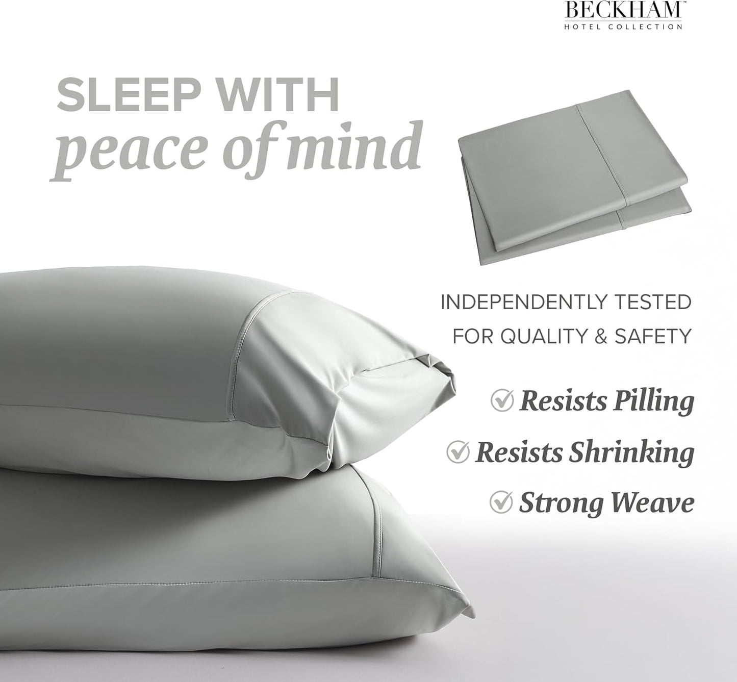 Beckham Hotel Collection Cooling Pillowcases for Hot Sleepers, Standard/Queen Size Set of 2, Cool Bedding, Envelop Closure, Silky Soft, Breathable, Moisture-Wicking, Dark Gray