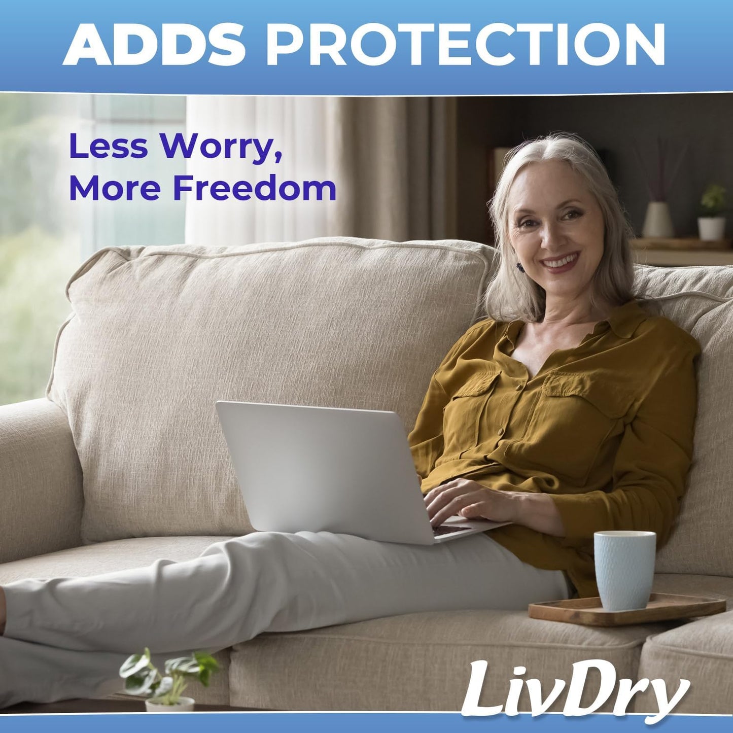 LivDry Incontinence Booster Pads, Use with Adult Diapers for Women and Men, Extra Comfort Softness, Disposable Pad (160 Count, Regular Length)