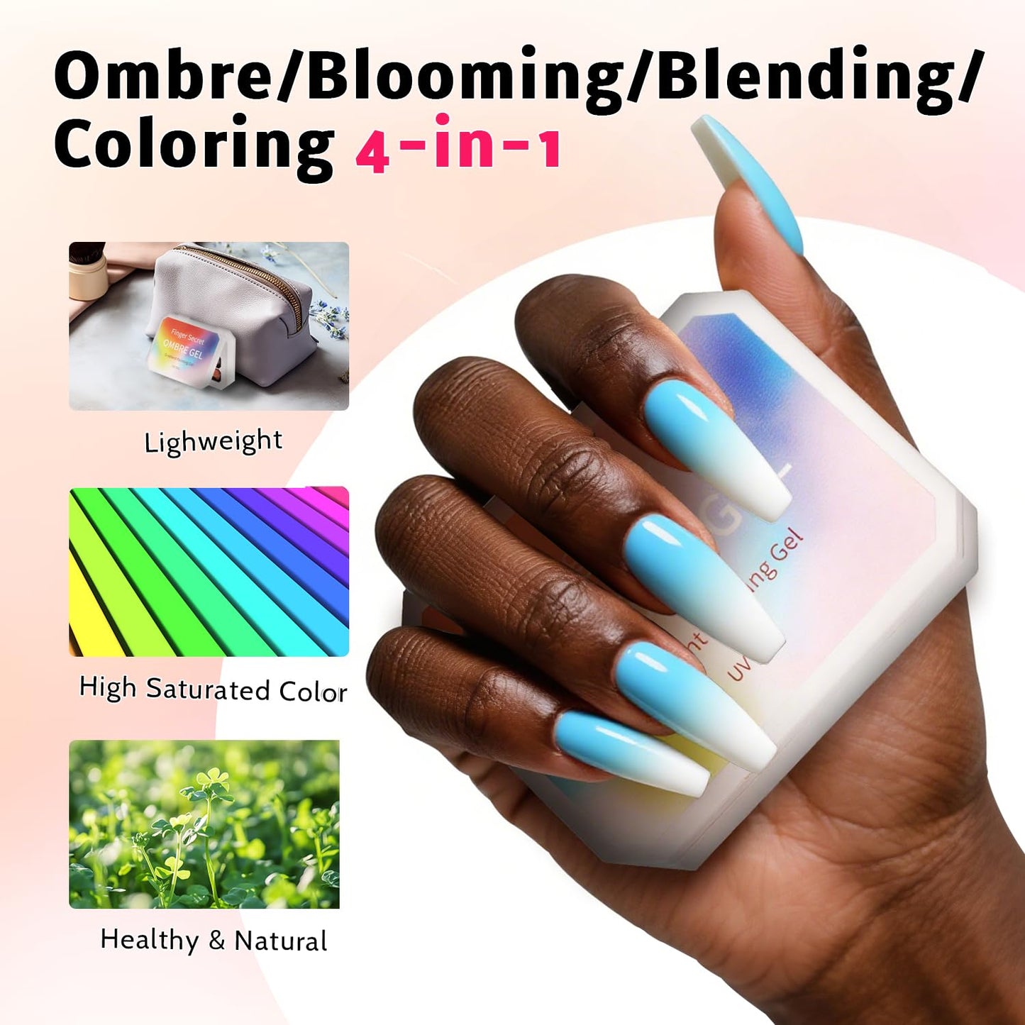 Sponge Pat Paint Nail Gel & Tools Kit, 9 Colors Ombre Nails Gradient Gel Nail Blush Blooming Aura Nails Drawing Stripper Floral Painting Nail Art, No Wipe, UV/LED Curing (9 Colors Set C)