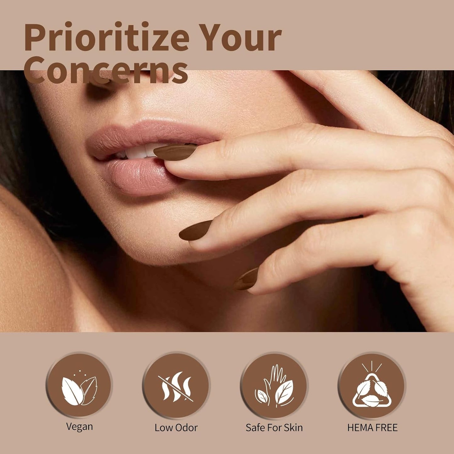 CANNI 6 Colors 9 ML Hema-Free Dark Brown Gel Nail Polish Set, Chocolate Brown Nude Fall Gel Polish Kit, Soak Off LED Nail Gel Manicure Kit DIY at Home Salon Gifts
