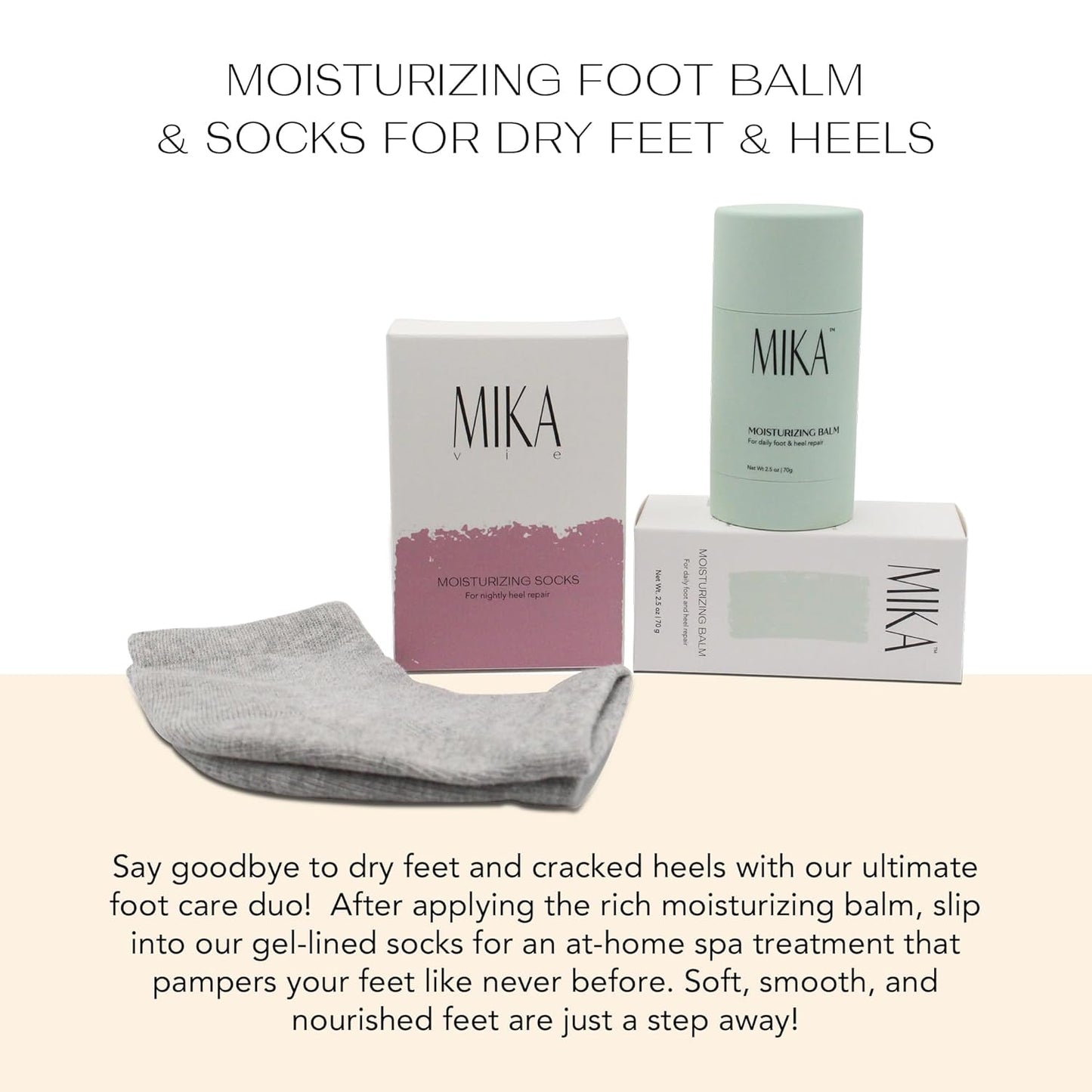 Foot Balm & Foot Socks | Moisturizer for Dry Cracked Feet, Urea Cream & Feet Moisturizer, It Softens & Exfoliates Skin