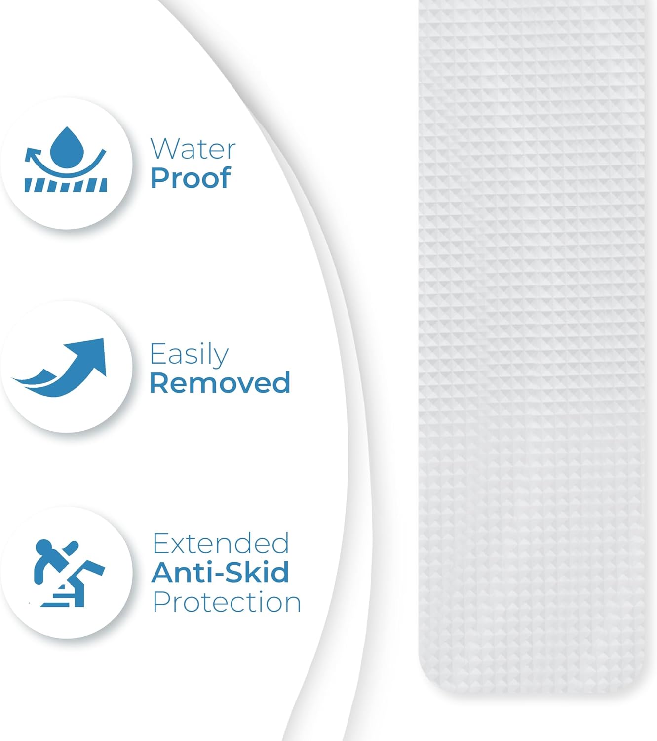 Anti Slip Shower Stickers 24 PCS, Invisible Non-Slip Shower Strips for Adults, Premium Adhesive Bath Tub Stickers (Clear)