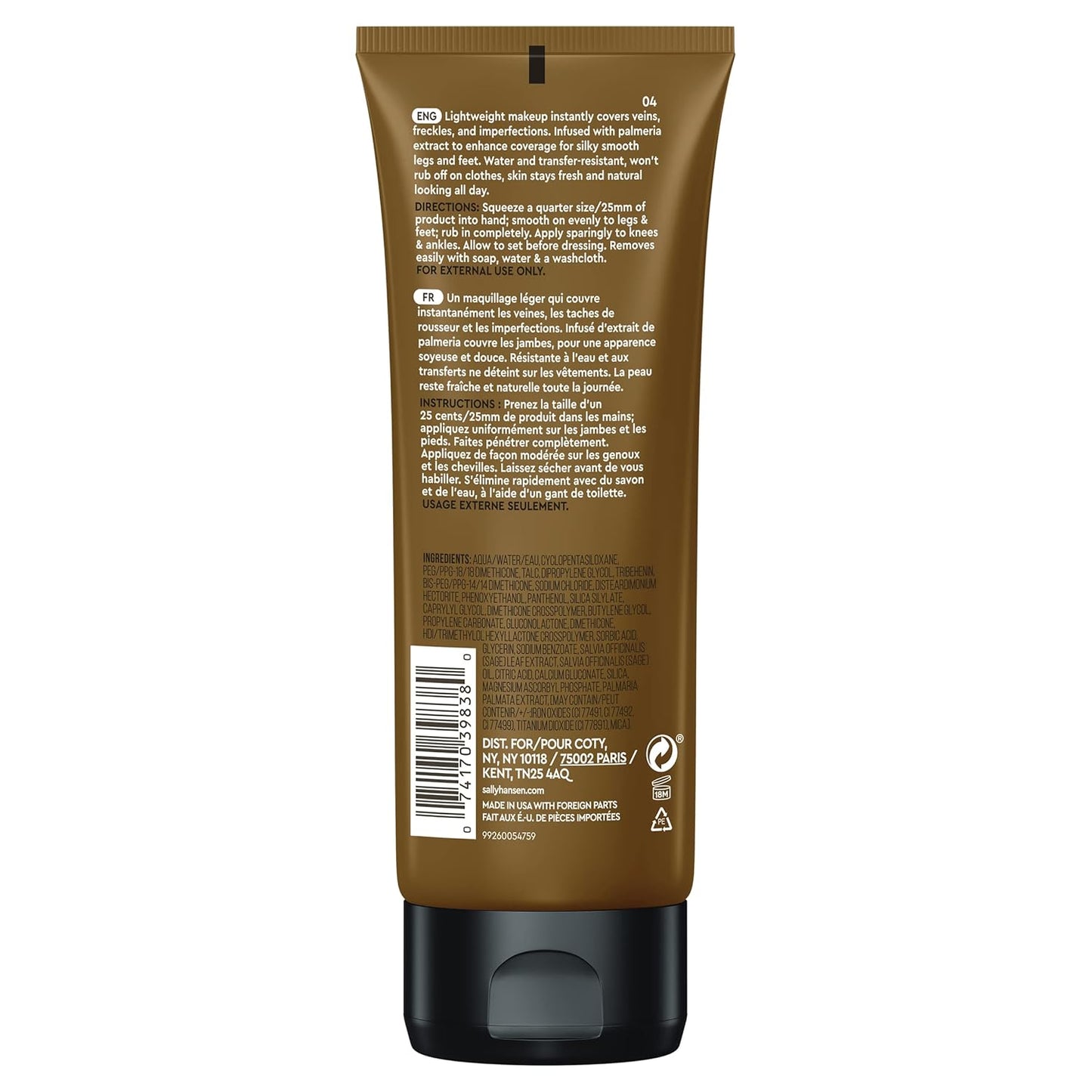 Sally Hansen Airbrush Legs®, Leg Makeup, Deep, Easy Application, Flawless Looking Legs, Water Resistant, Transfer Proof Lotion