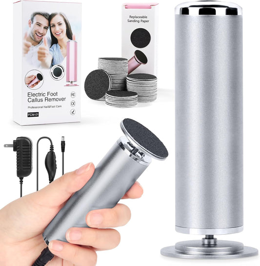 Electric Foot File Remover Callus: Profesional Pedicure Tool for Foot Sander - Summer Adjustable Speed Feet File Grinder for Skin and Calluses - 60 Pcs Replacement Sandpaper Disk for Home Spa Salon