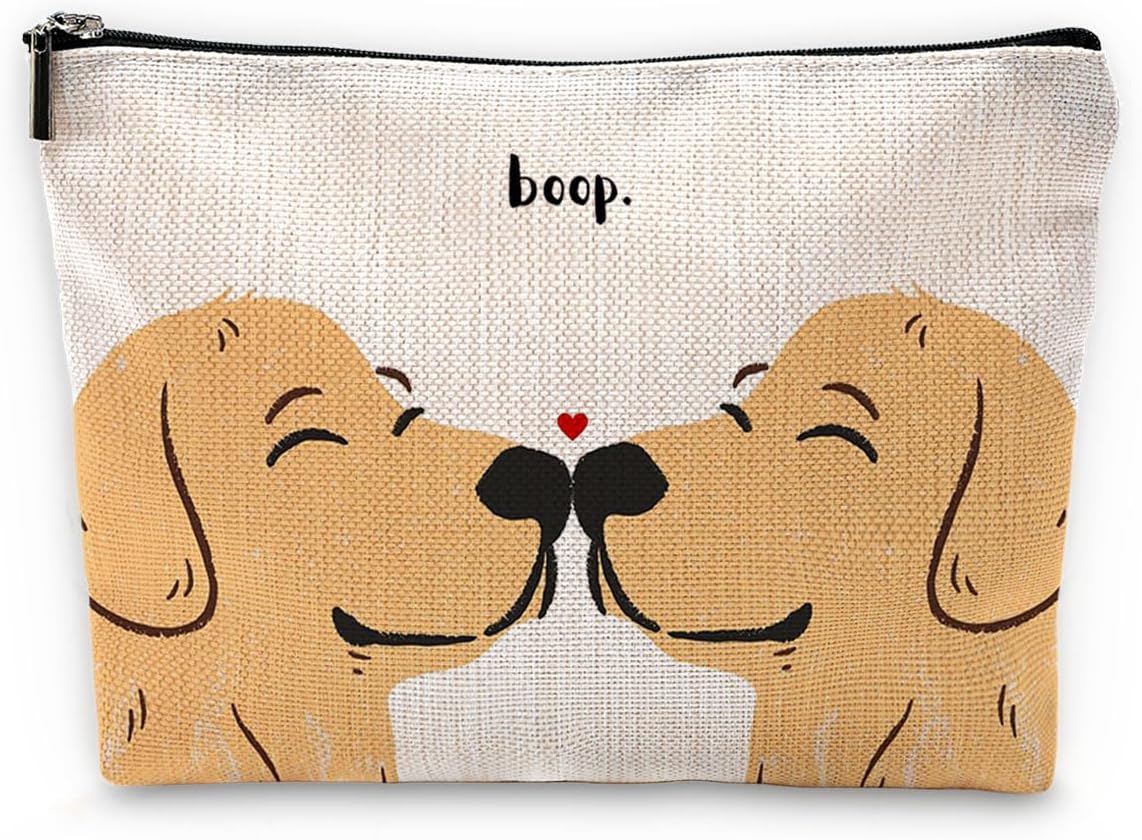 Sufamb Cute Makeup Bag,Love Gifts for Her,Gifts for Girlfriend Wife,I Love You Gifts for Her,Valentines Gifts,Cute Gifts for Women,Golden Retriever Gifts Small Cosmetic Makeup Bag for Purse