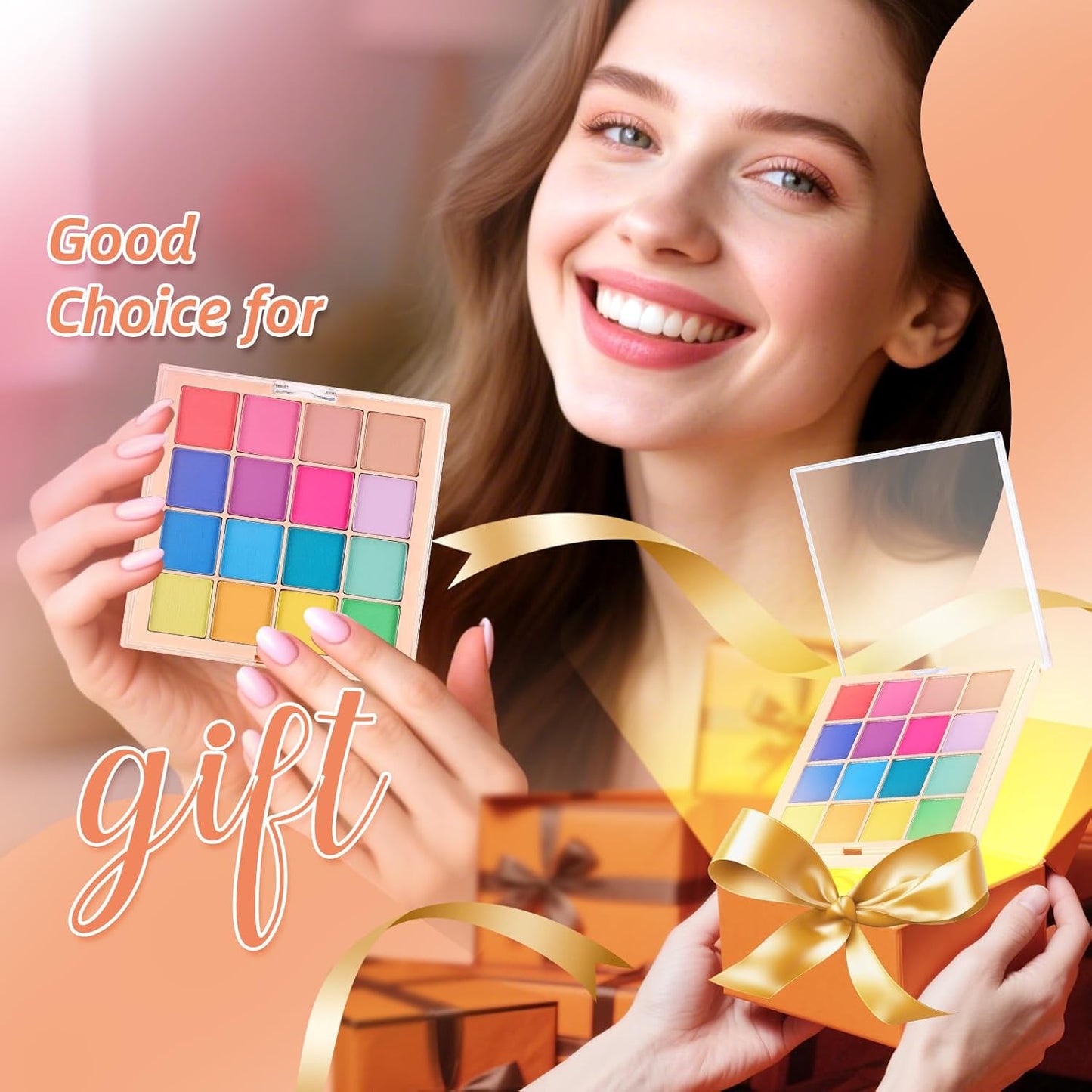 Nail Pigment Powder Palette Set, 16 Bright Colors Ombre Nail Powder Palette French Aura Nails Ombre Nail Brush Nail Long-lasting Manicure Art DIY Accessories (07)