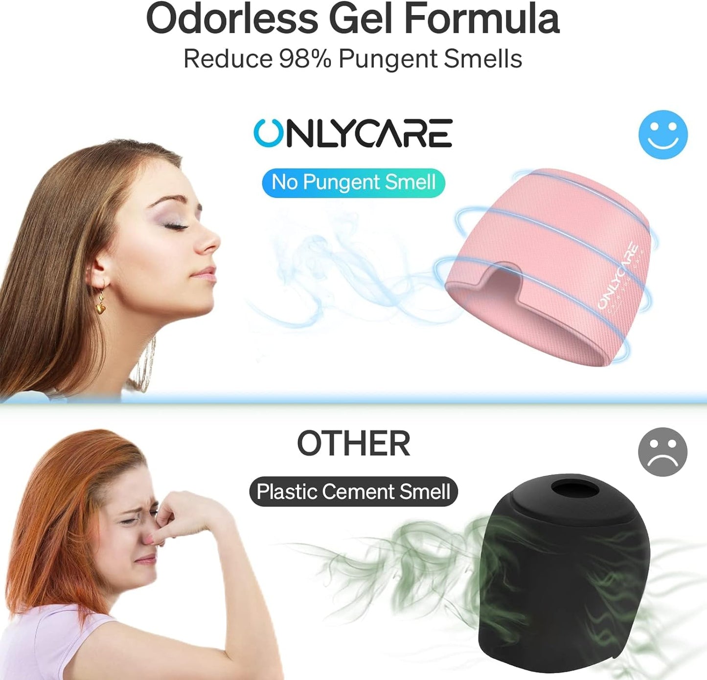 ONLYCARE Migraine Relief Cap, Upgraded Odorless Migraine Ice Head Wrap, Headache Relief Hat for Migraine, Slight-Pink